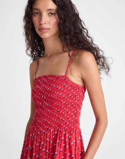 Madewell The Peyton Midi Dress Enamel Red