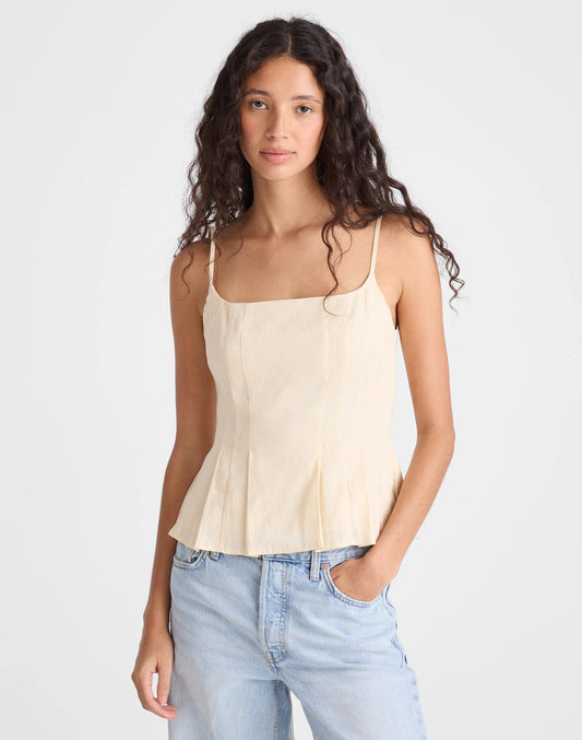 Madewell Darted Peplum Cami Top Vanilla
