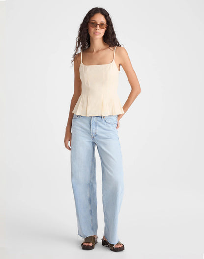 Madewell Darted Peplum Cami Top Vanilla