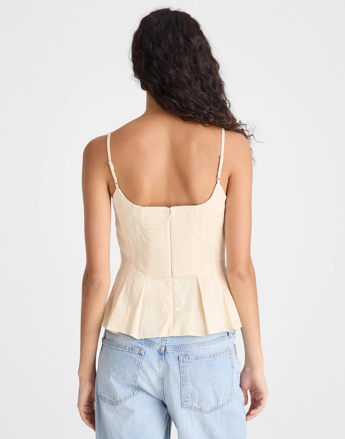 Madewell Darted Peplum Cami Top Vanilla