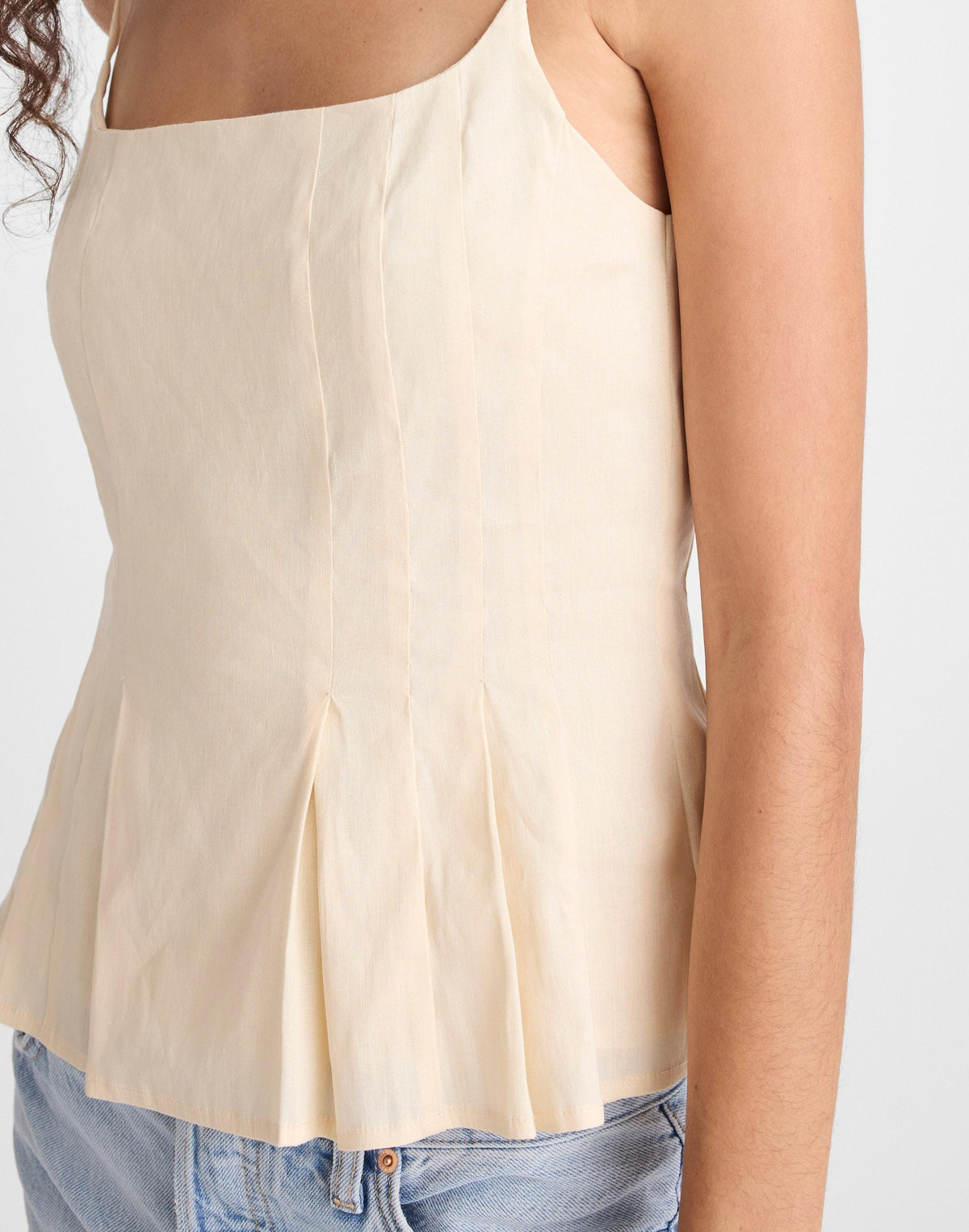 Madewell Darted Peplum Cami Top Vanilla