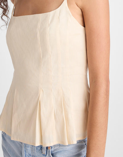Madewell Darted Peplum Cami Top Vanilla