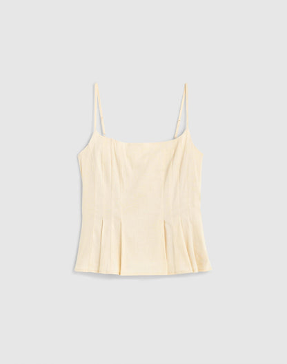 Madewell Darted Peplum Cami Top Vanilla