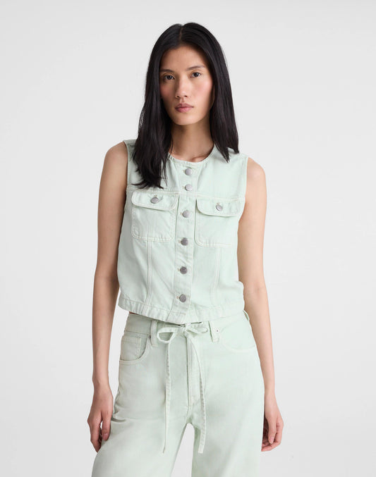 Madewell Madewell x Shopbop Airy Denim Crop Vest Storied Sea