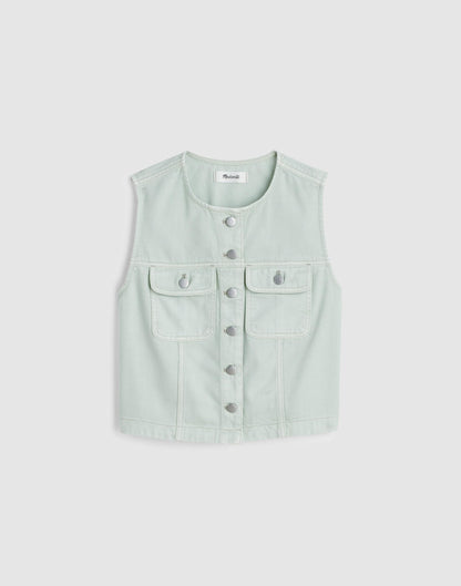 Madewell Madewell x Shopbop Airy Denim Crop Vest Storied Sea