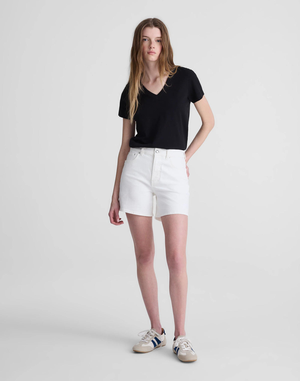 Madewell The Perfect Vintage Mid-Length Jean Short Tile White