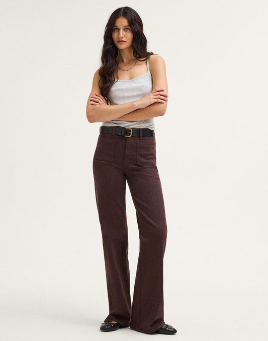 Madewell The Emmy Wide-Leg Pant Dark Carob