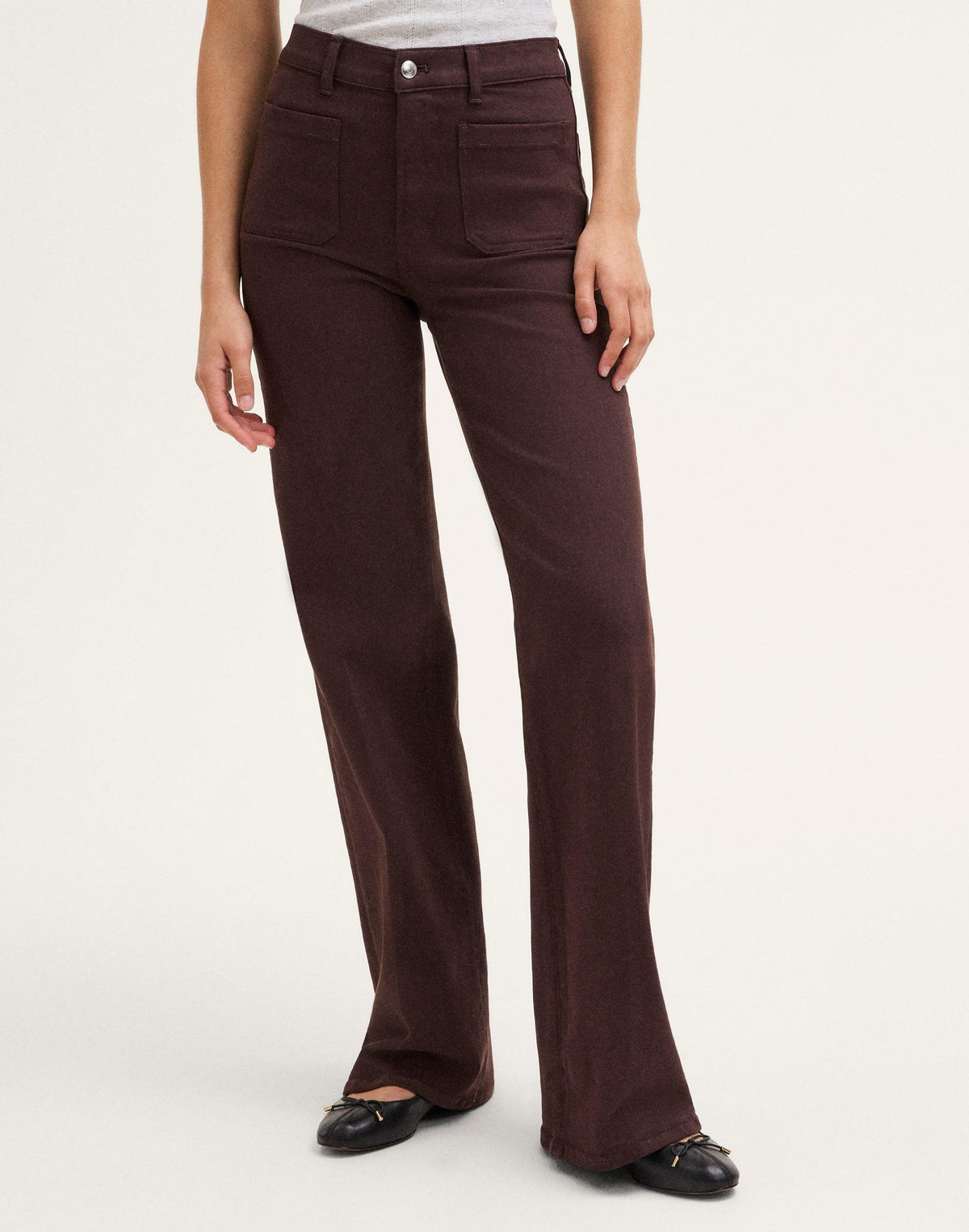 Madewell The Emmy Wide-Leg Pant Dark Carob