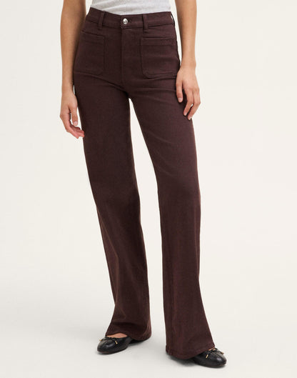 Madewell The Emmy Wide-Leg Pant Dark Carob