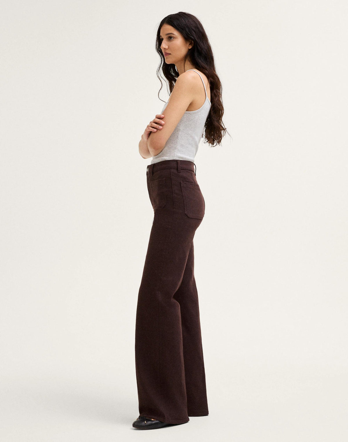 Madewell The Emmy Wide-Leg Pant Dark Carob
