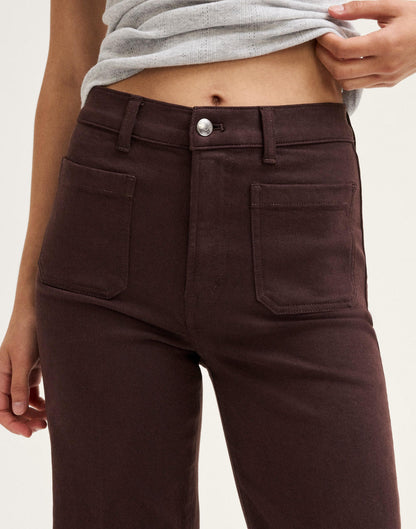 Madewell The Emmy Wide-Leg Pant Dark Carob