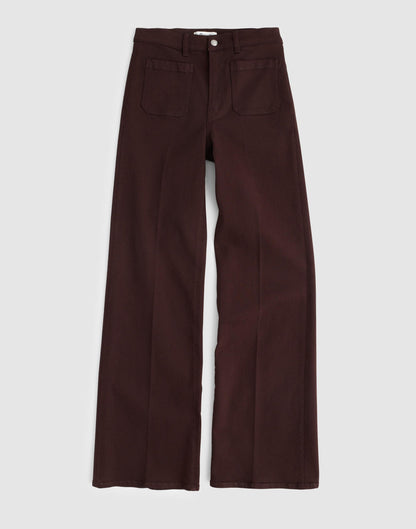 Madewell The Emmy Wide-Leg Pant Dark Carob