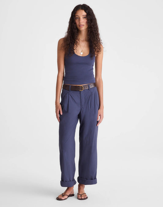Madewell The Everyday Trouser in Poplin Petrol Navy