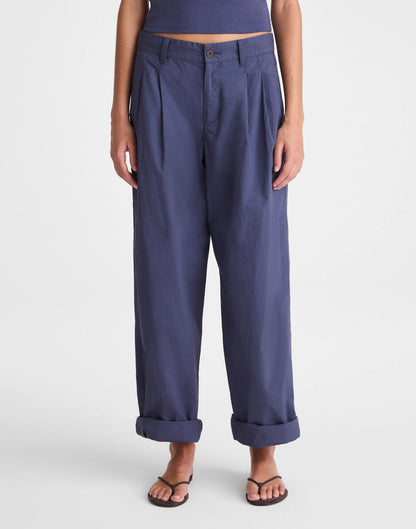 Madewell The Everyday Trouser in Poplin Petrol Navy