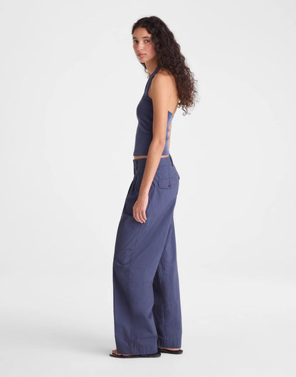Madewell The Everyday Trouser in Poplin Petrol Navy