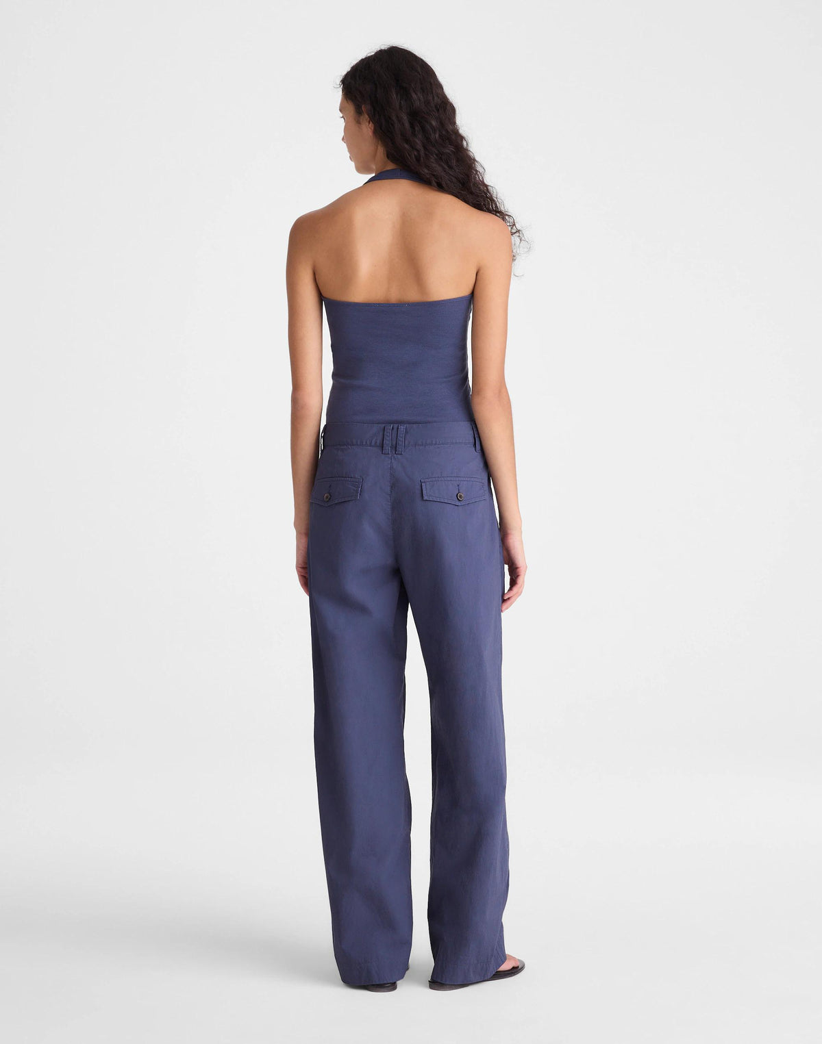 Madewell The Everyday Trouser in Poplin Petrol Navy