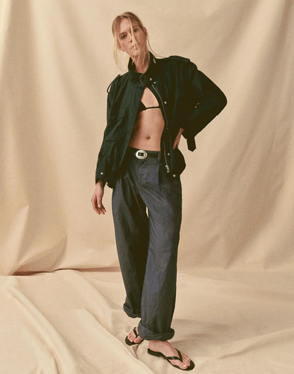 Madewell The Everyday Trouser in Poplin Petrol Navy