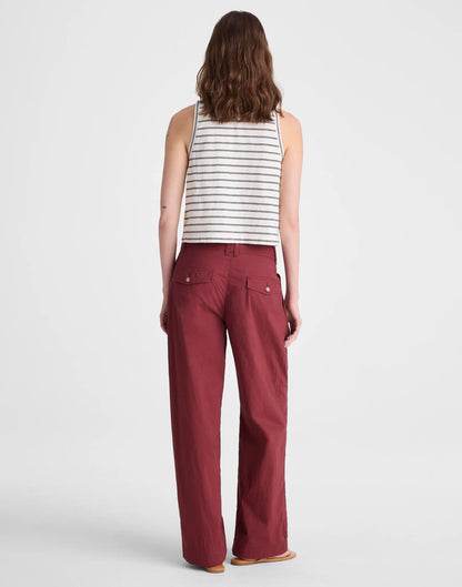 Madewell The Everyday Trouser in Poplin Dusty Merlot