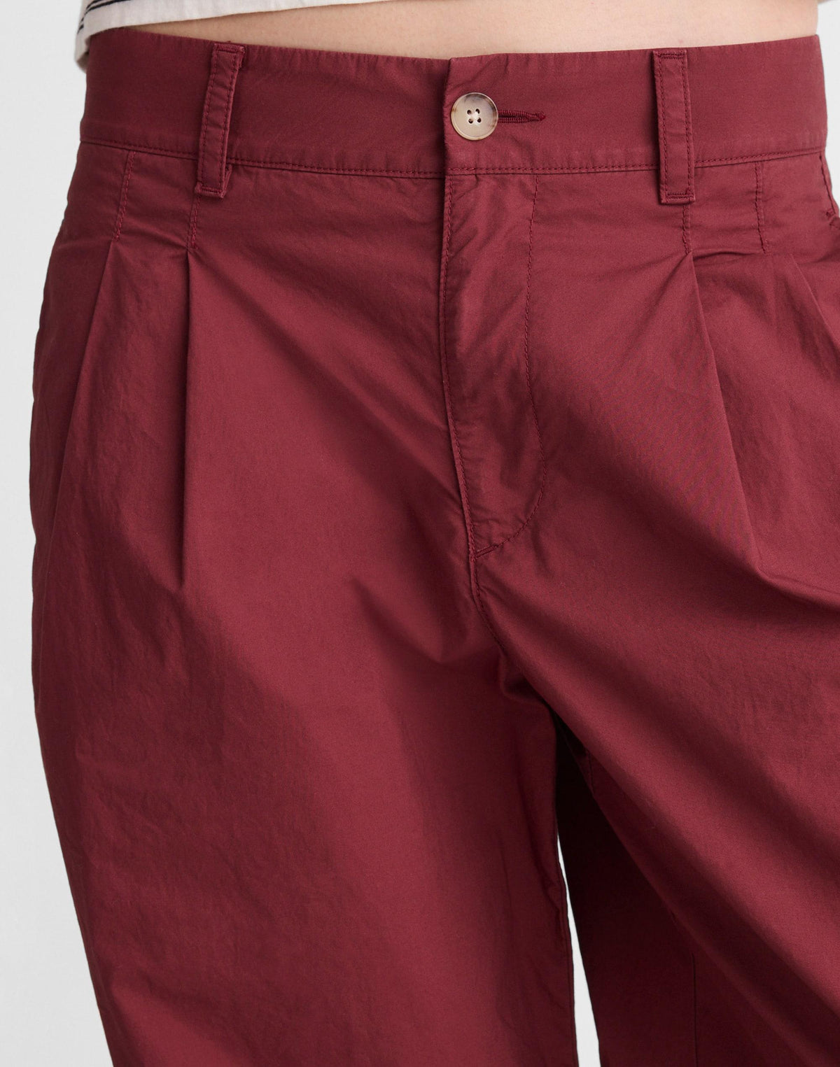Madewell The Everyday Trouser in Poplin Dusty Merlot