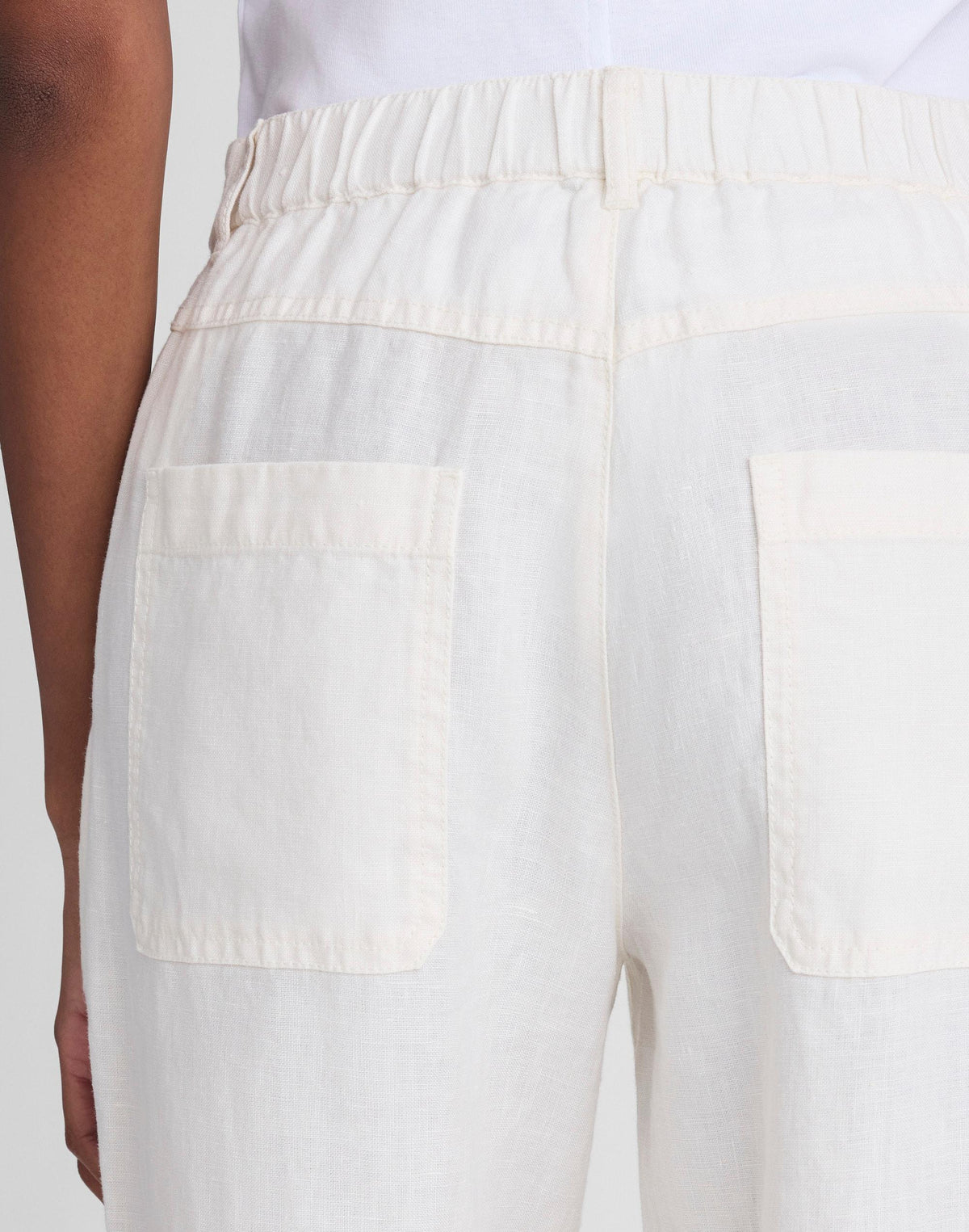 Madewell The Zoe Relaxed Straight Pant in 100% Linen Ivory Linen