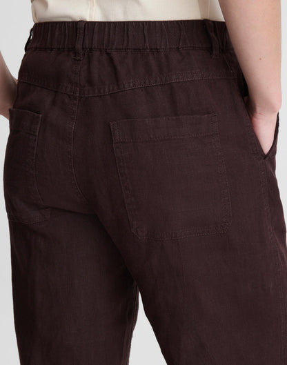 Madewell The Zoe Relaxed Straight Pant in 100% Linen Cocoa