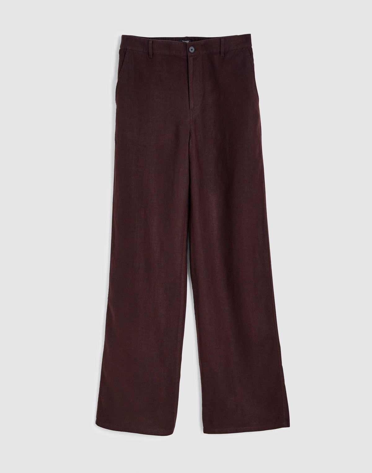 Madewell The Zoe Relaxed Straight Pant in 100% Linen Cocoa