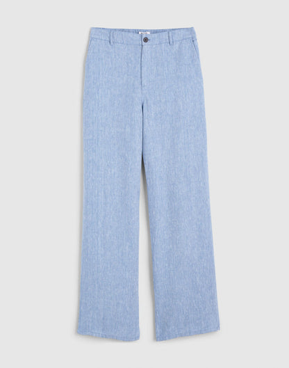 Madewell The Zoe Relaxed Straight Pant in 100% Linen Sunfaded Blue