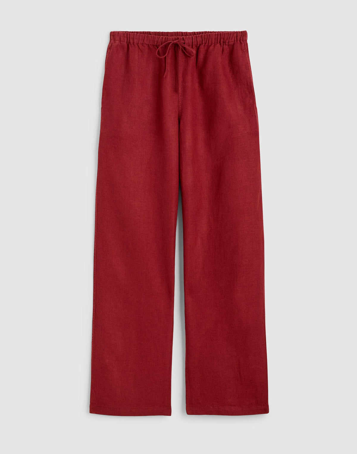 Madewell Pull-On Pants in 100% Linen Dusty Merlot