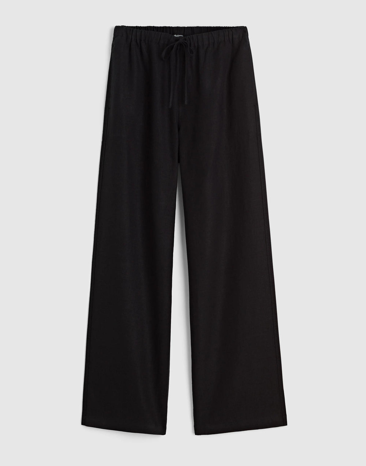 Madewell Pull-On Pants in 100% Linen Jet Black