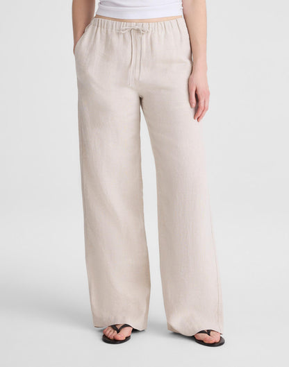 Madewell Pull-On Pants in 100% Linen Oat