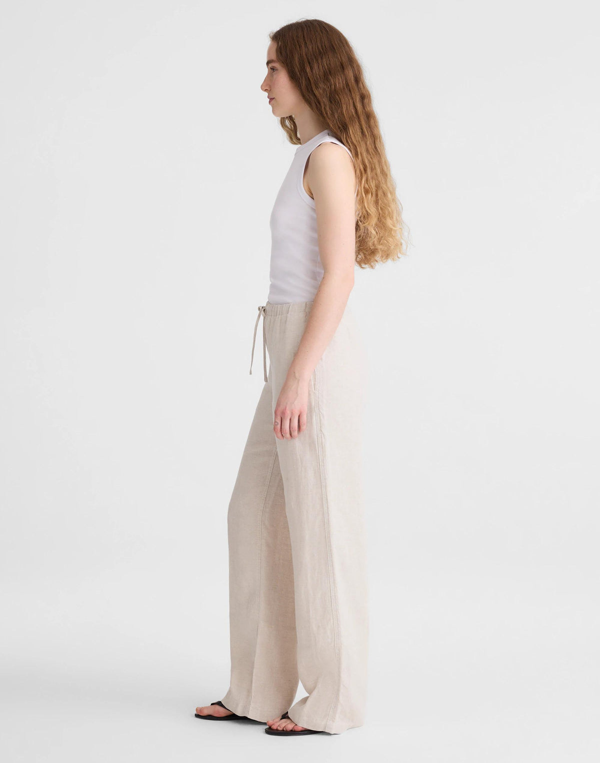 Madewell Pull-On Pants in 100% Linen Oat