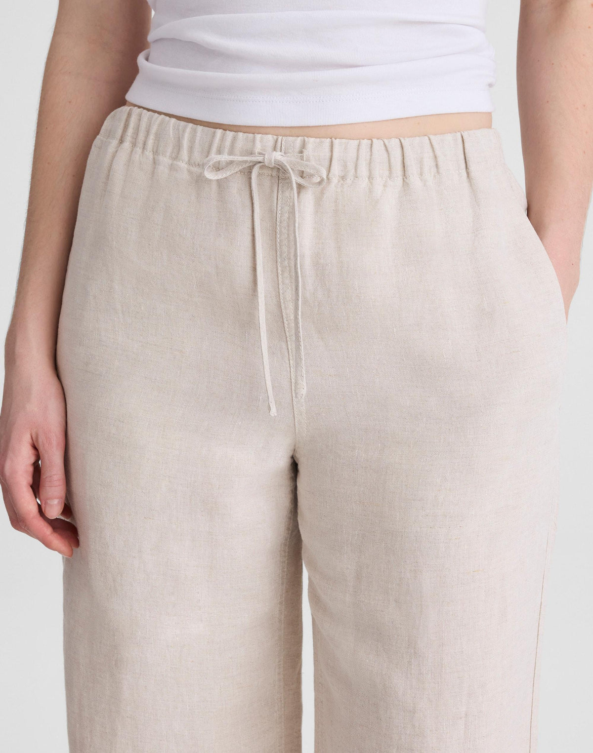 Madewell Pull-On Pants in 100% Linen Oat