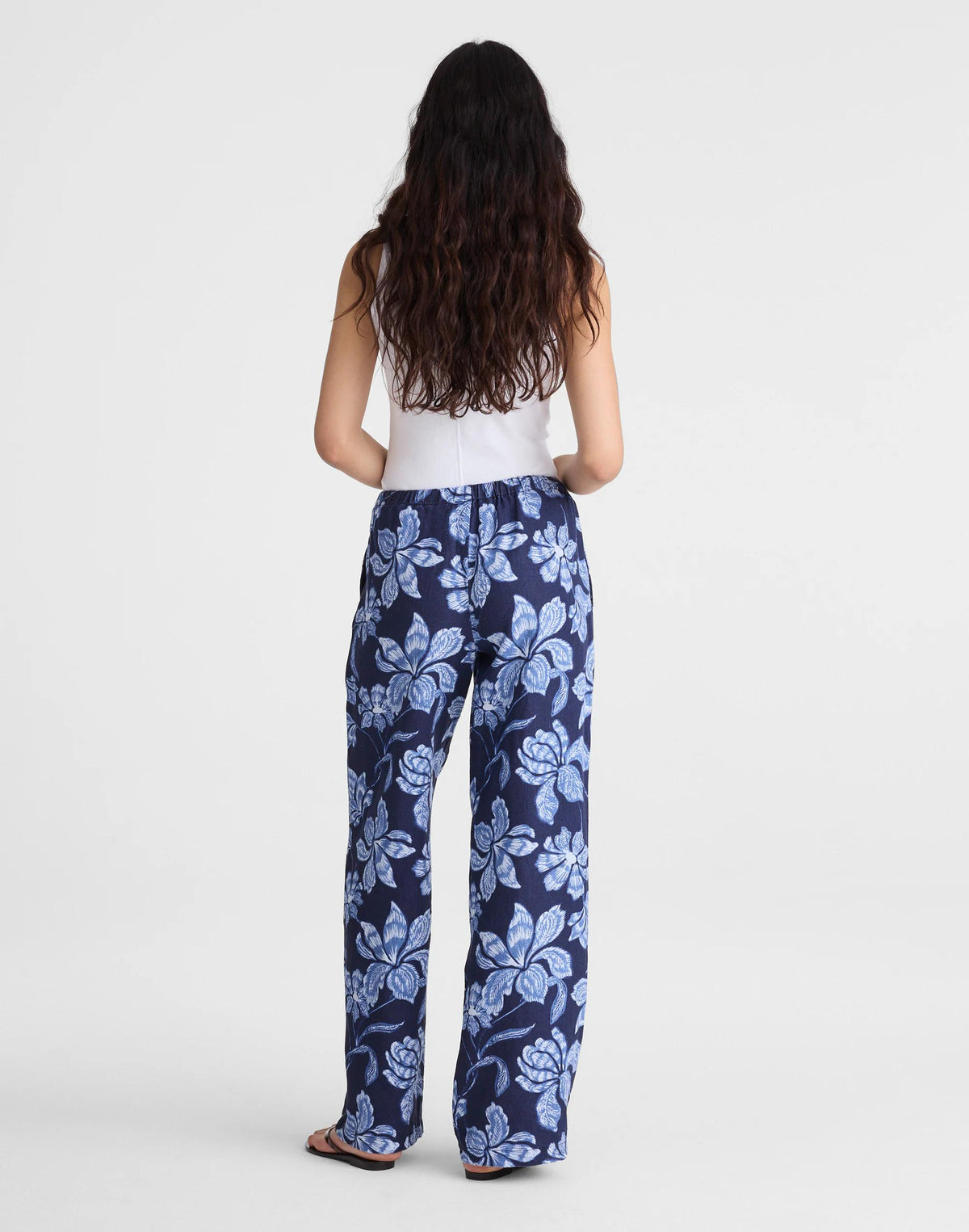 Madewell Pull-On Pants in 100% Linen Classic Indigo