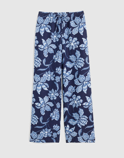 Madewell Pull-On Pants in 100% Linen Classic Indigo