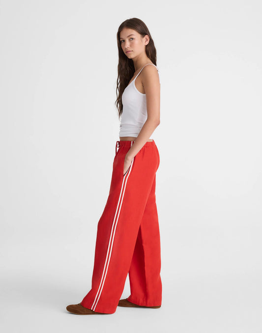 Madewell Pull-On Pants in 100% Linen Wild Poppy
