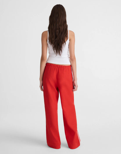Madewell Pull-On Pants in 100% Linen Wild Poppy