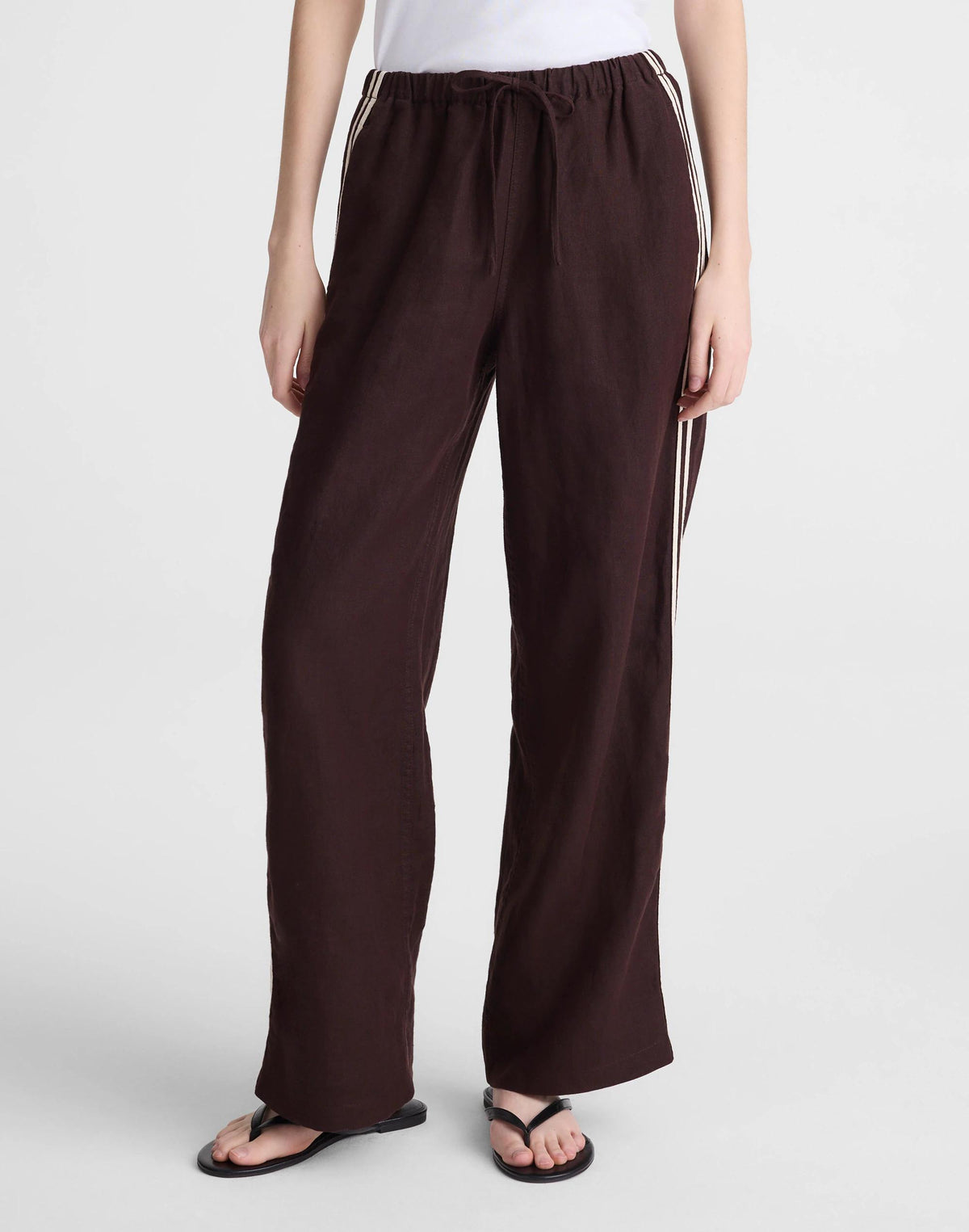 Madewell Pull-On Pants in 100% Linen Cocoa