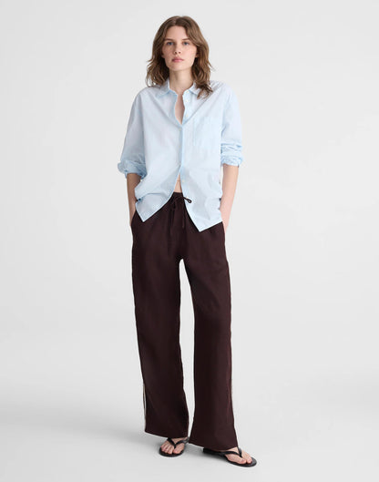 Madewell Pull-On Pants in 100% Linen Cocoa