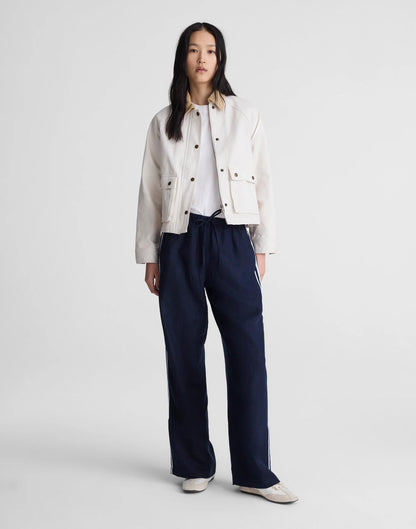 Madewell Pull-On Pants in 100% Linen Classic Navy