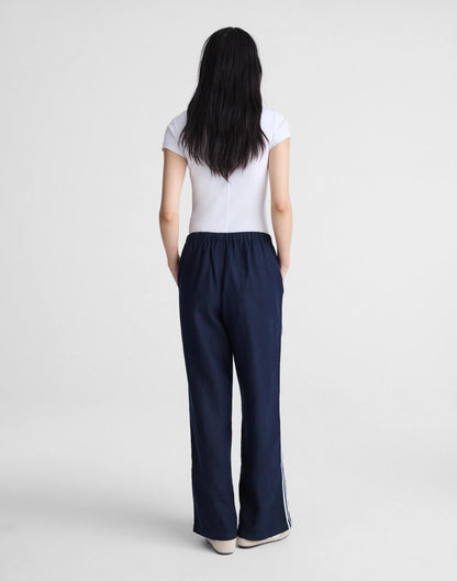 Madewell Pull-On Pants in 100% Linen Classic Navy