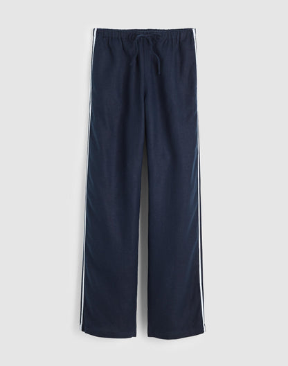 Madewell Pull-On Pants in 100% Linen Classic Navy