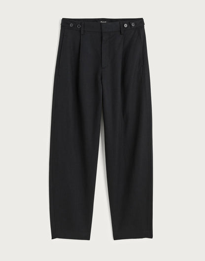 Madewell The Barrel-Leg Pant in Drapey Twill True Black