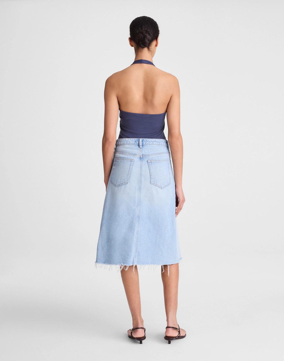 Madewell Denim Midi Skirt in Foster Wash Foster Wash