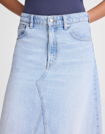 Madewell Denim Midi Skirt in Foster Wash Foster Wash