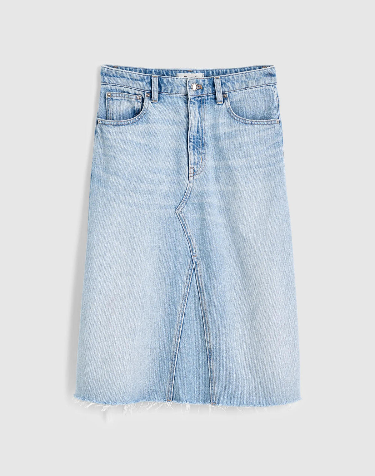 Madewell Denim Midi Skirt in Foster Wash Foster Wash
