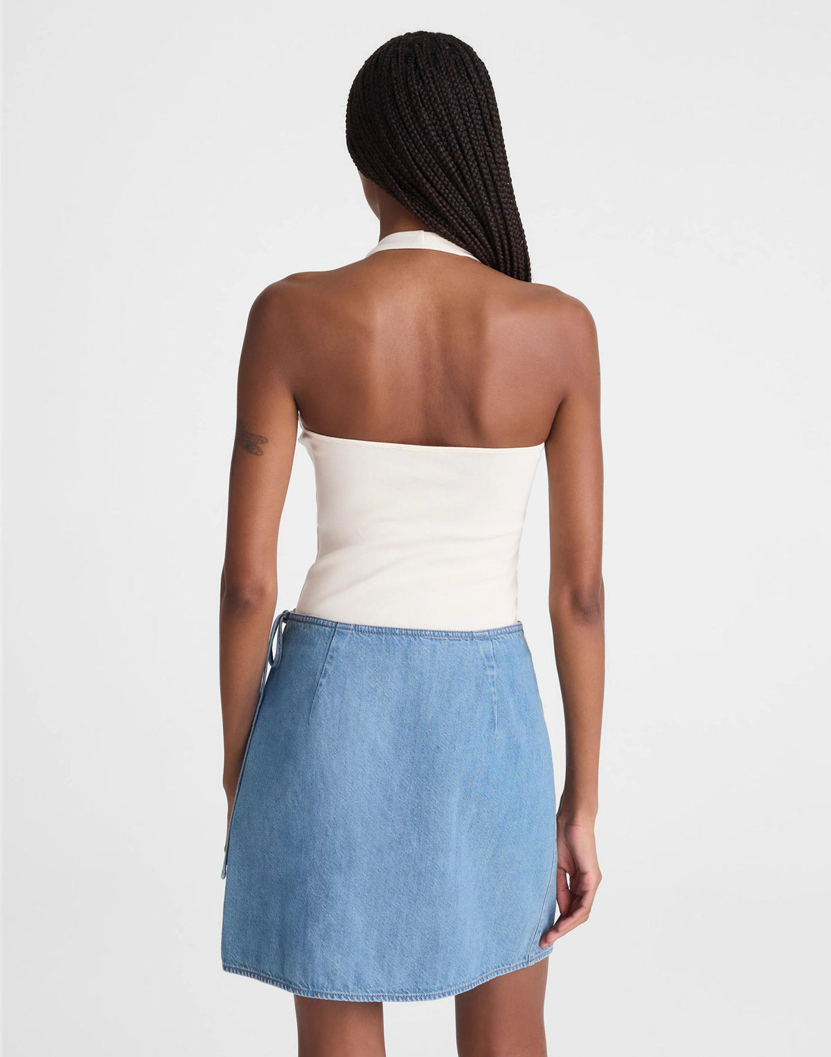 Madewell Airy Denim Wrap Mini Skirt Lido Wash