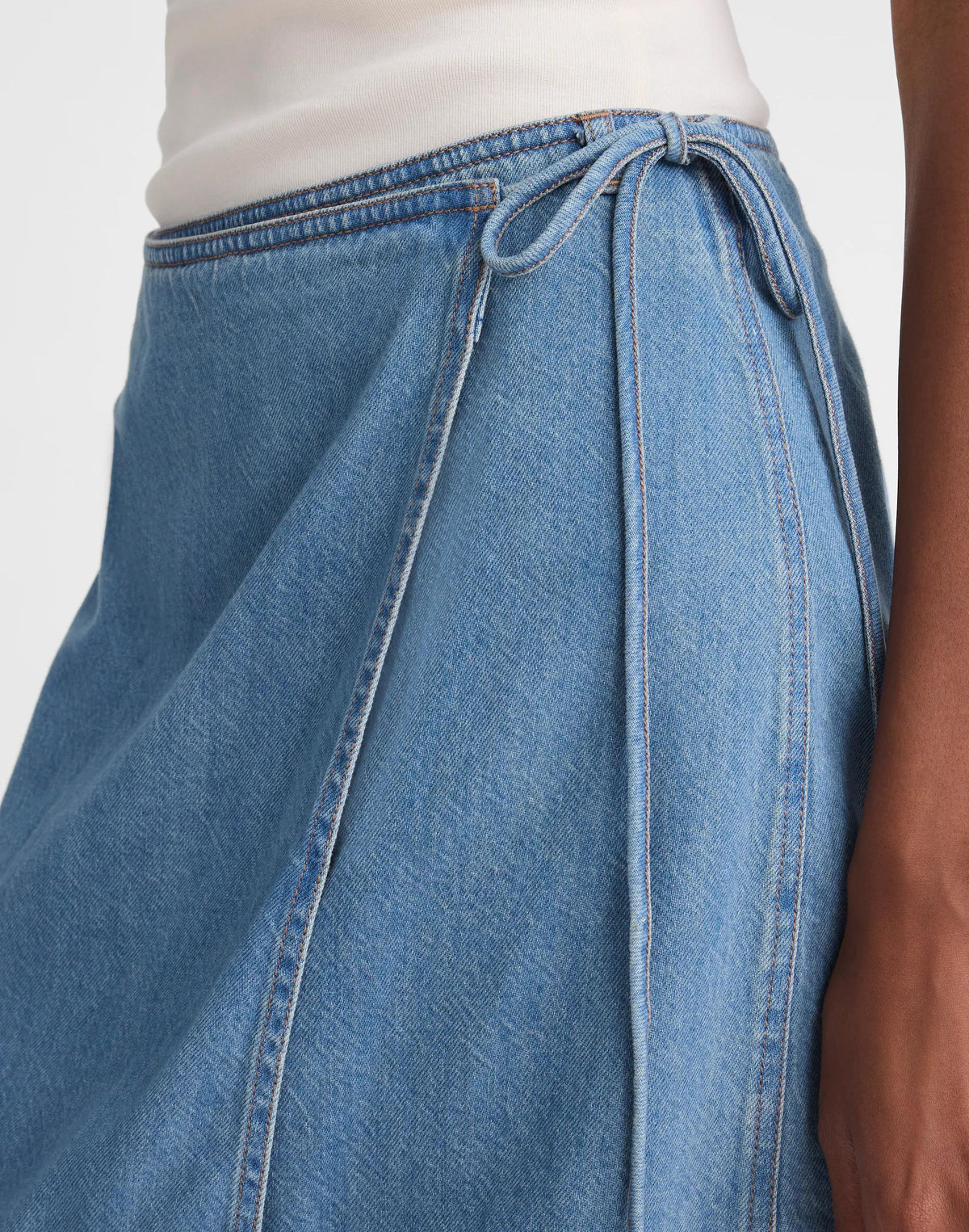 Madewell Airy Denim Wrap Mini Skirt Lido Wash