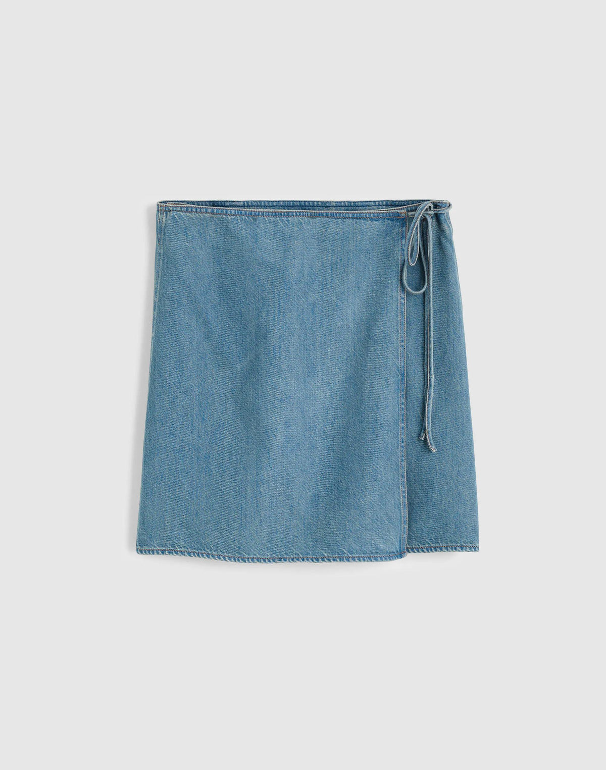 Madewell Airy Denim Wrap Mini Skirt Lido Wash