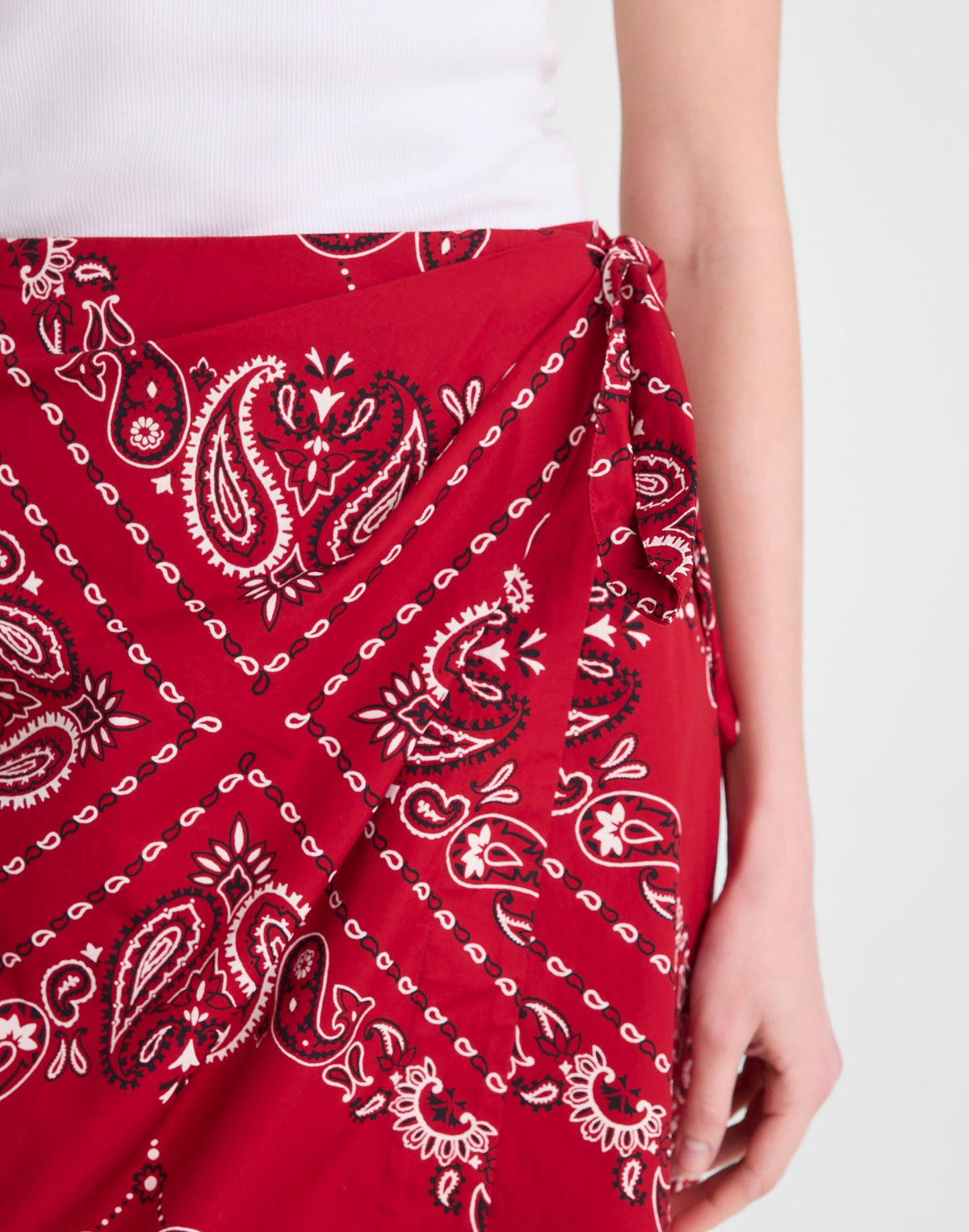 Madewell Midi Wrap Skirt in Poplin Chili Pepper