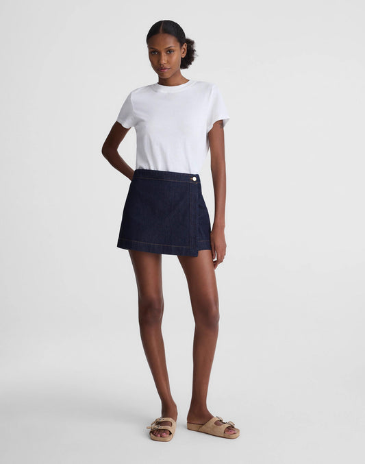 Madewell Denim Wrap Mini Skort Rinse Wash